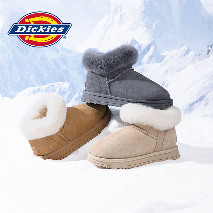 【羊皮毛一体】Dickies雪地靴冬季加绒保暖棉鞋加厚女鞋中大童鞋