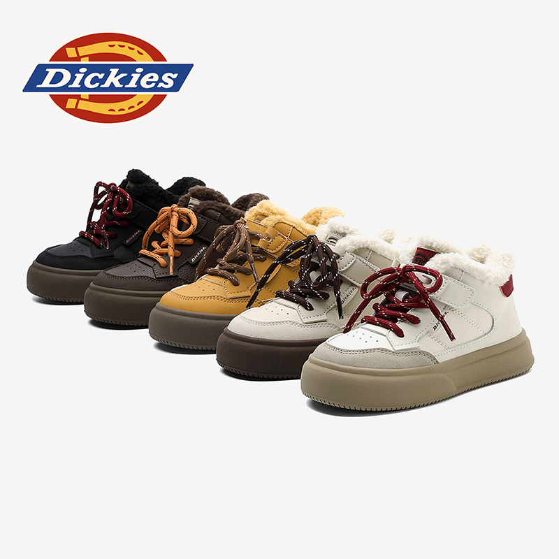 Dickies童鞋冬季亲子鞋子校园雅丹风童鞋加绒厚底大童雪地靴保暖