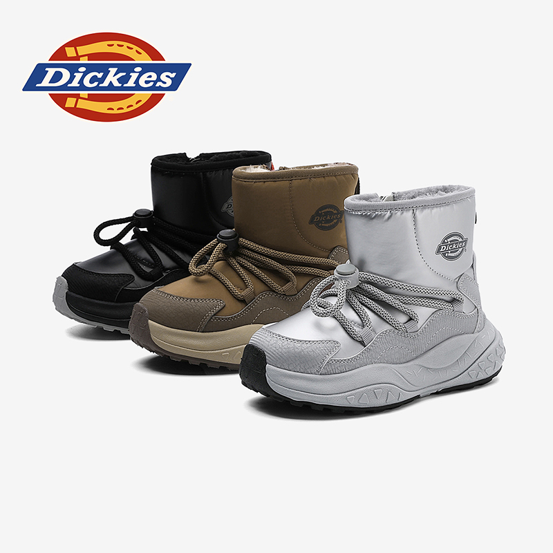 Dickies冬季新款加绒加厚亲子鞋厚底防滑防水百搭休闲舒适雪地靴