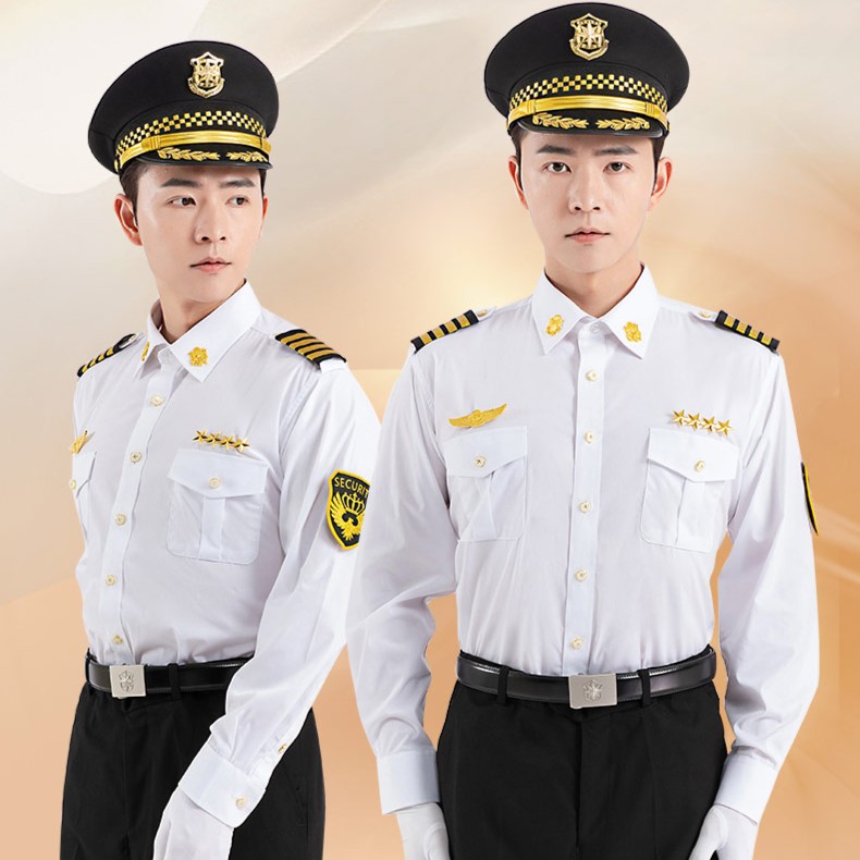 新款飞机扣形象岗保安服春季长袖安保制服物业售楼部工作服套装