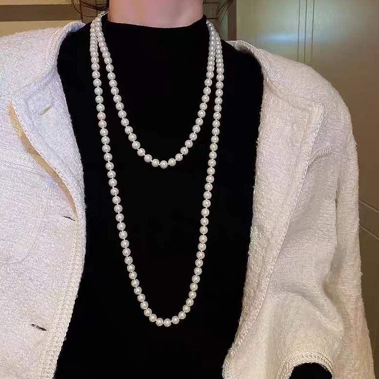 铜合金仿珍珠项链 铜合金仿珍珠项链 x432-5长款贝珠