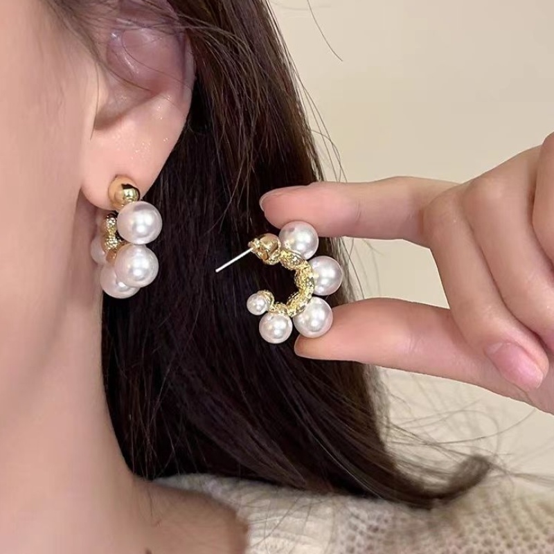 铜合金亚克力耳饰 铜合金耳饰亚克力e231-95时尚小香风气质轻奢