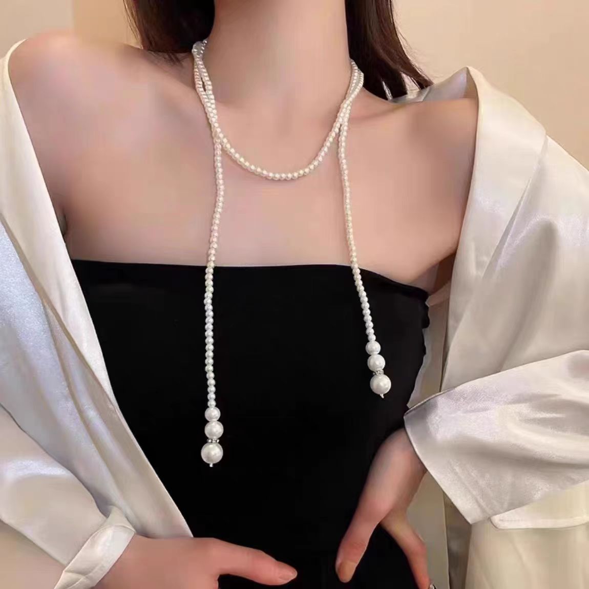 铜合金仿珍珠项链 项链 x453气质贝珠