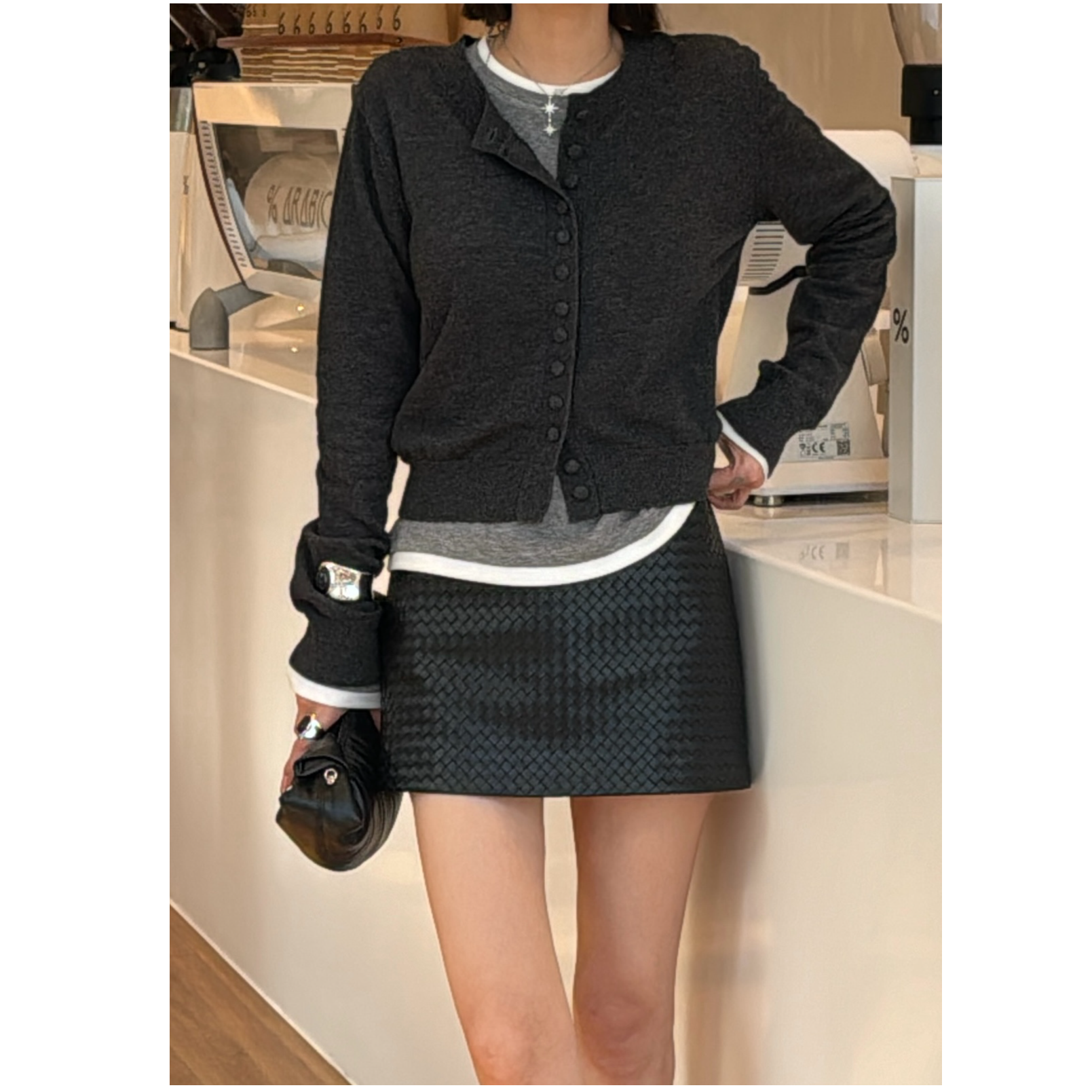 【何發财】拉达毛衣 进口羊毛高级感纯色纽扣百搭毛衫 T09082