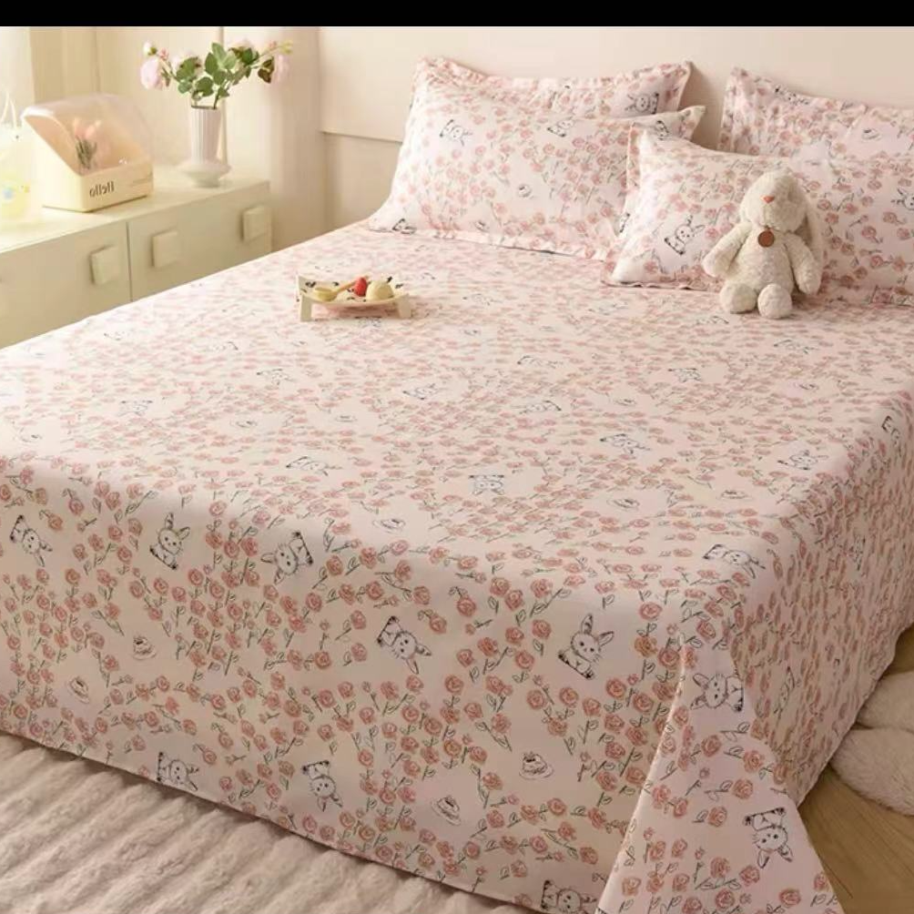 CD-2024901玫瑰兔子床单220*230