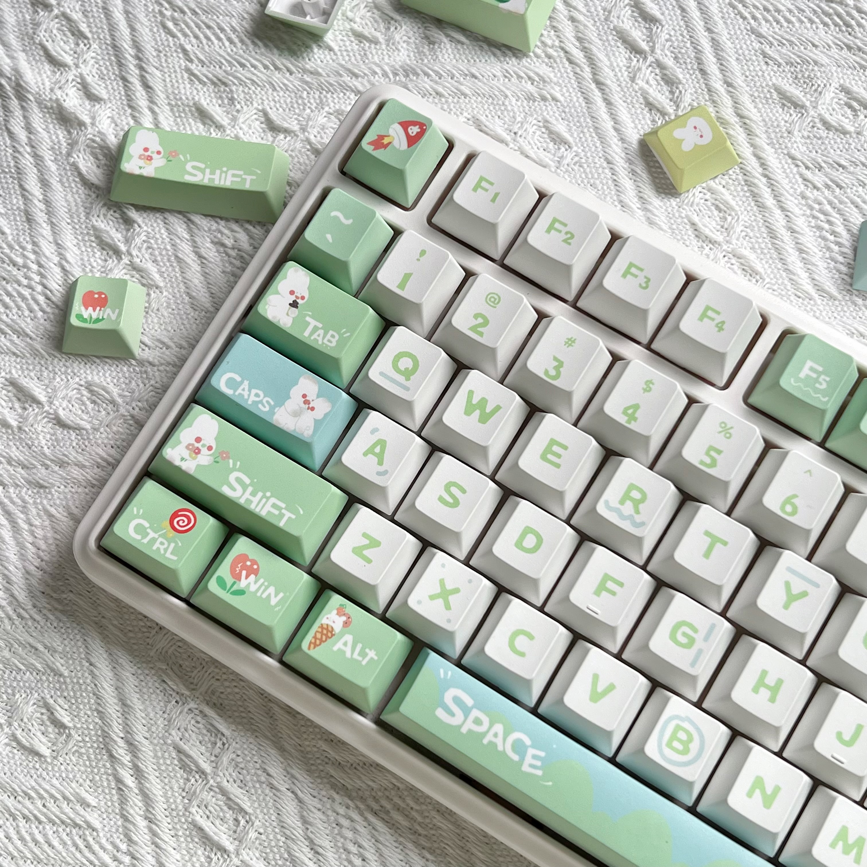 游园兔键帽 希望哥原创 原厂高度小全套 热升华工艺材质键帽
