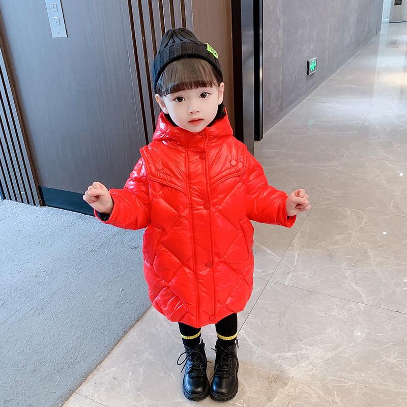 巴菈拉女童棉服2023年新款冬季儿童中长款加厚保暖冬装女孩外套AN