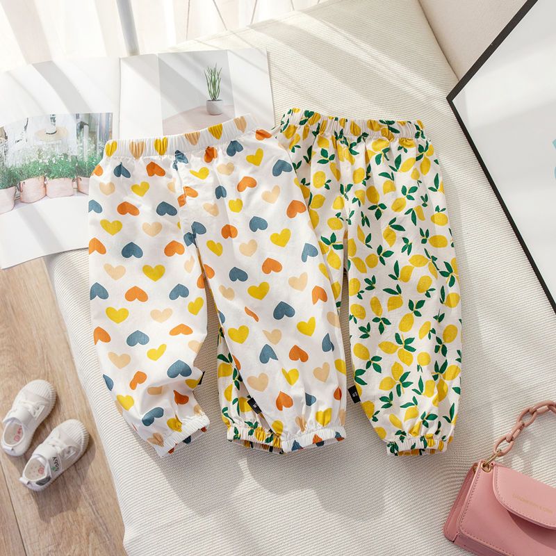 【猫猫】儿童宽松日常中小童休闲裤女童束脚裤夏季新款女宝宝印JC57