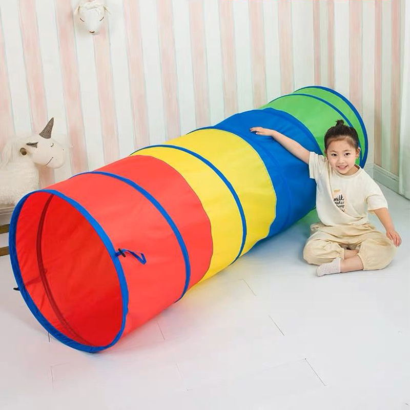 儿童感统训练彩虹爬行筒婴幼儿钻洞训练器材1-3益智早教玩具隧道