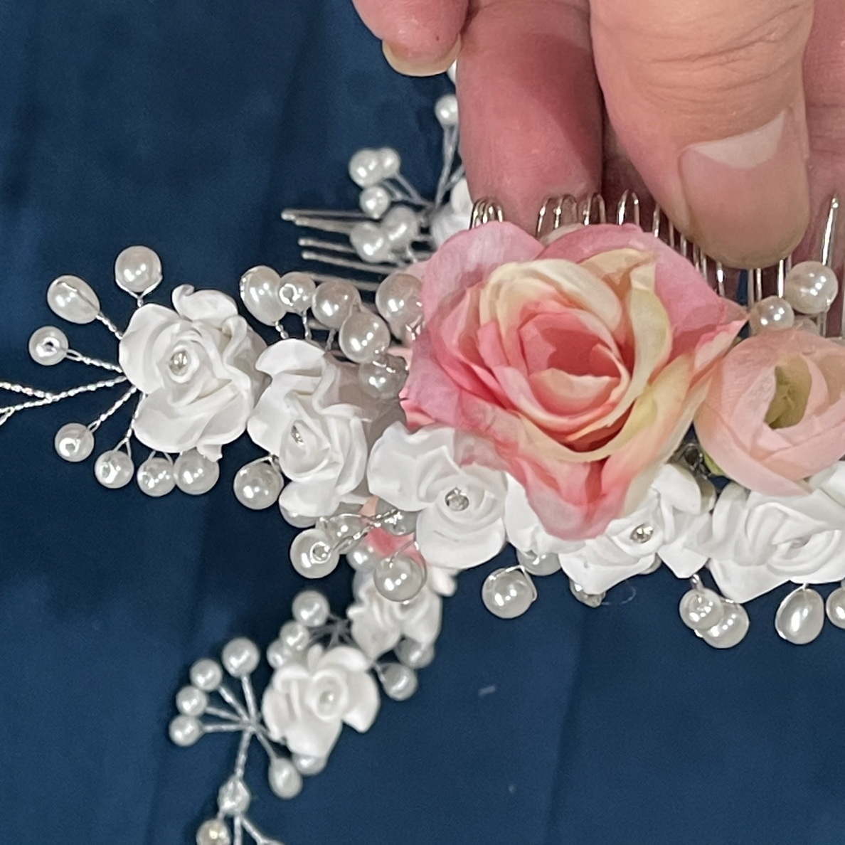 傣族时尚百搭仿真假花盘婚礼白色发饰品结婚新娘