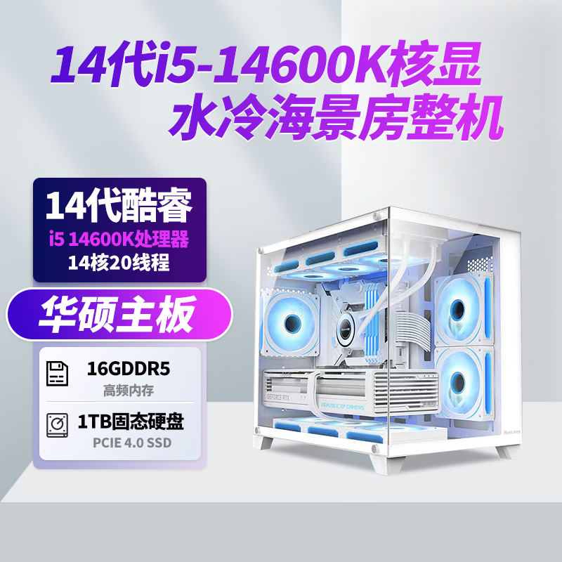 8X号 i5 14600K 华硕 Z790M-PLUS DDR5 6400Hz 16G 1T无显卡主机
