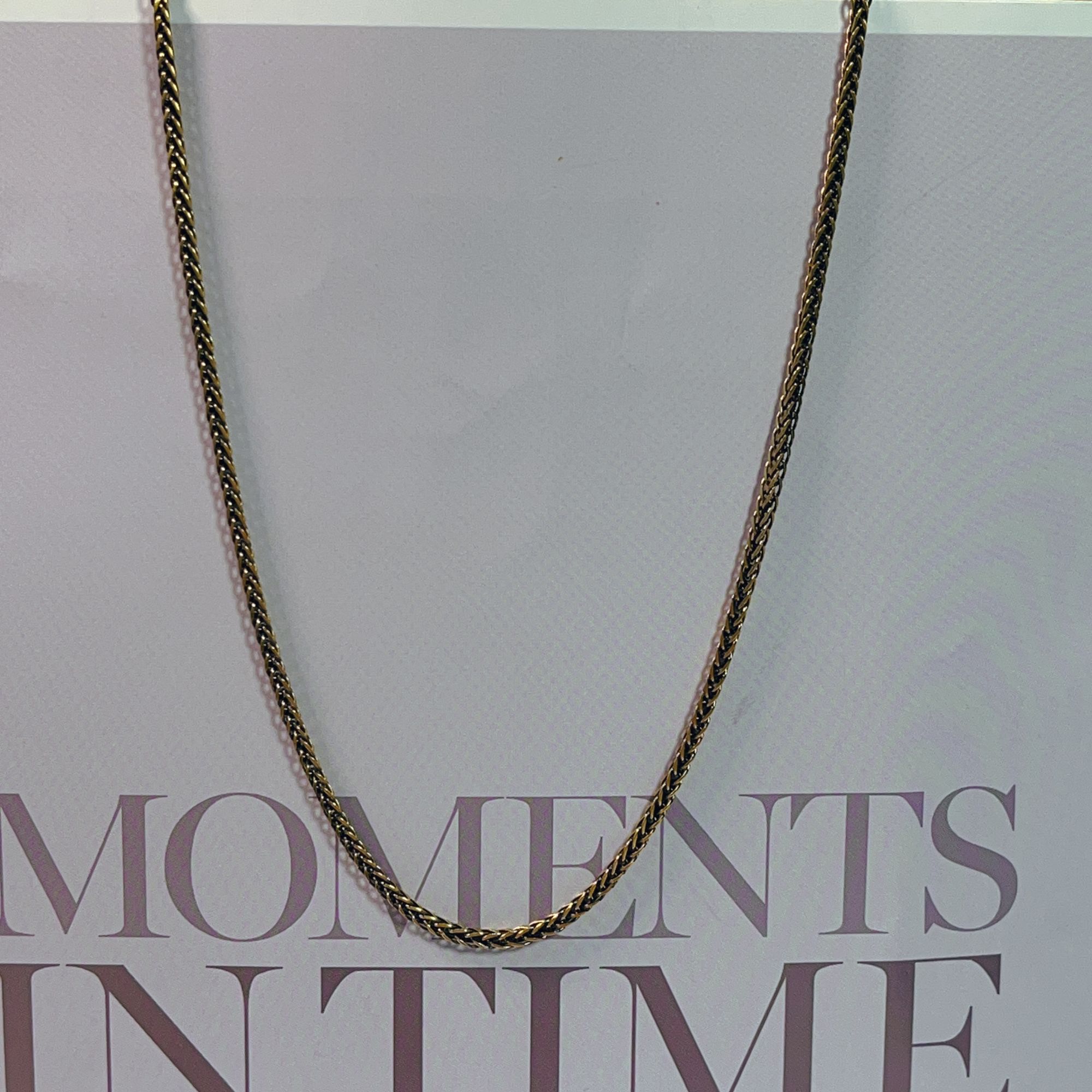 金潮坊珠宝  时尚气质百搭经典简约复古电黑足金999肖邦项链