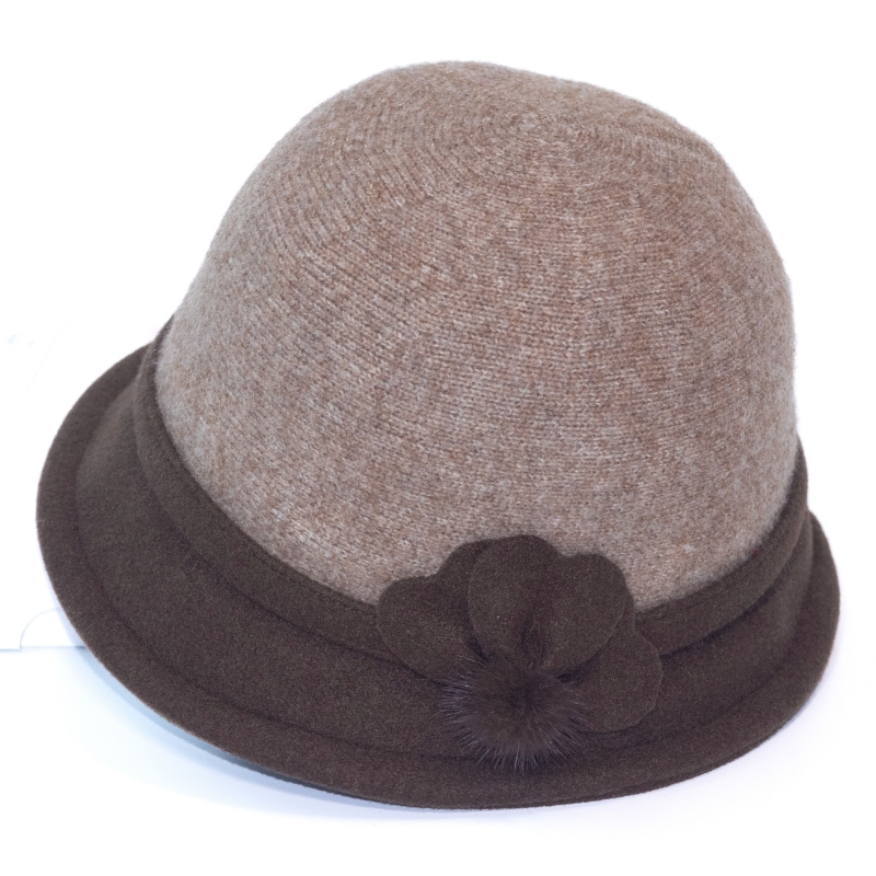 新款中老年人帽子女秋冬季妈妈奶奶老太太加绒保暖羊毛呢盆帽洋气