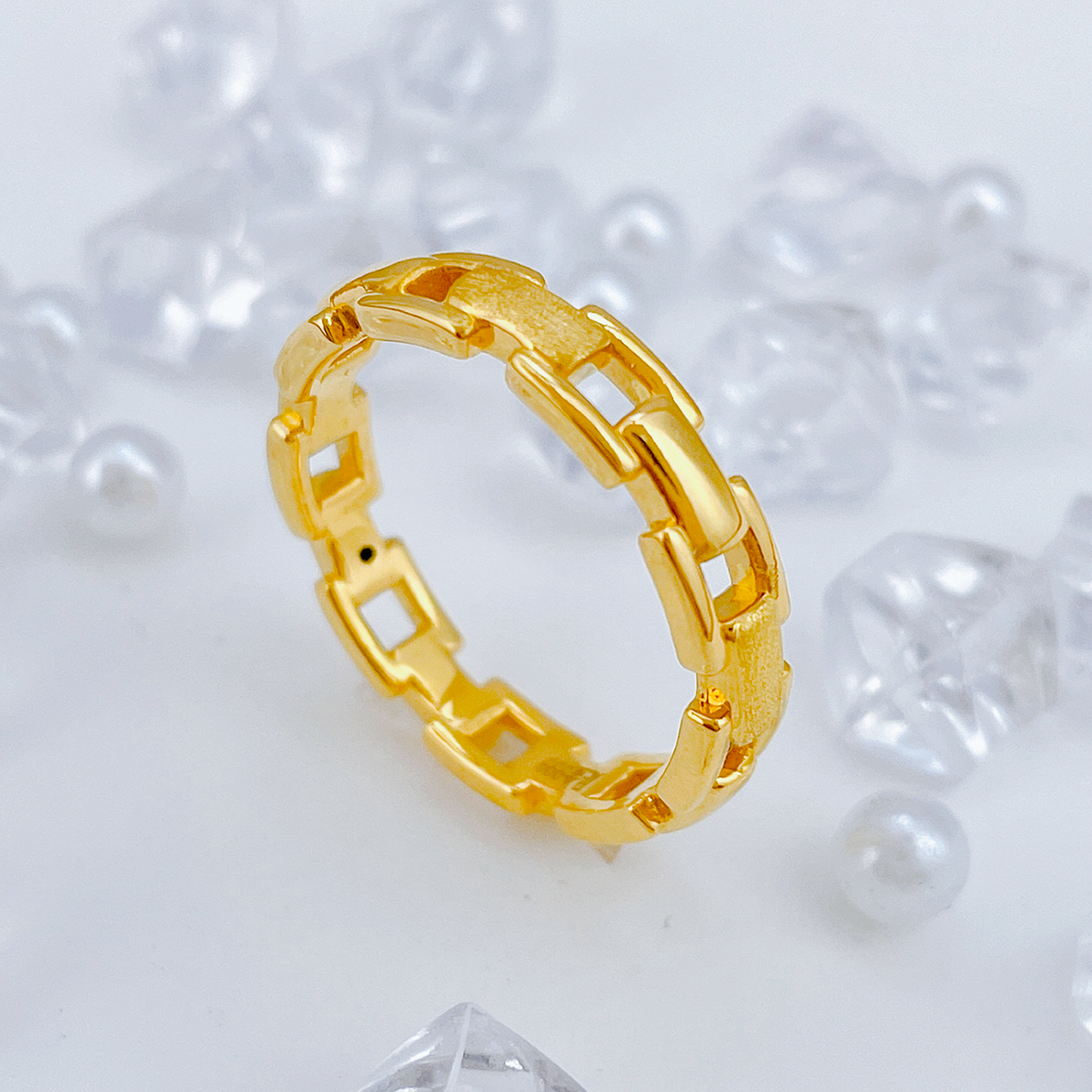 【优加】足金999  链条戒指 1.3 14圈口