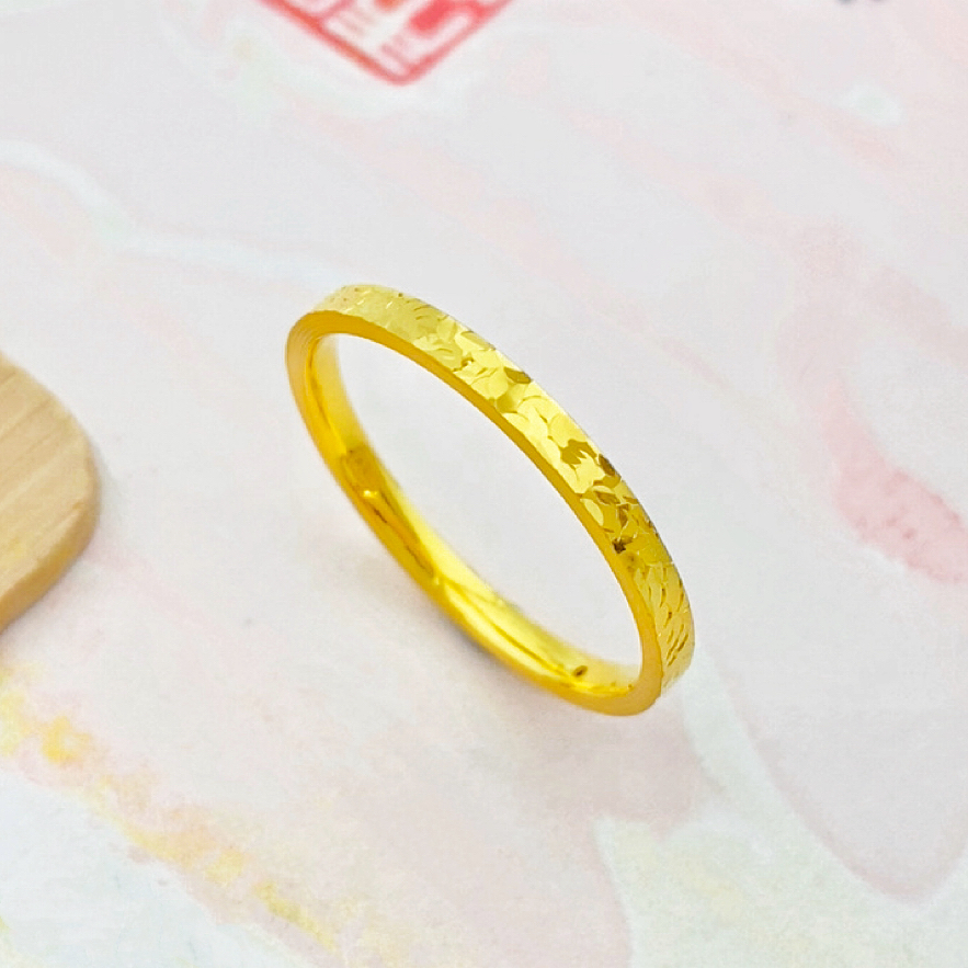 【优加】足金999 碎碎金窄戒指 1.14 20圈口