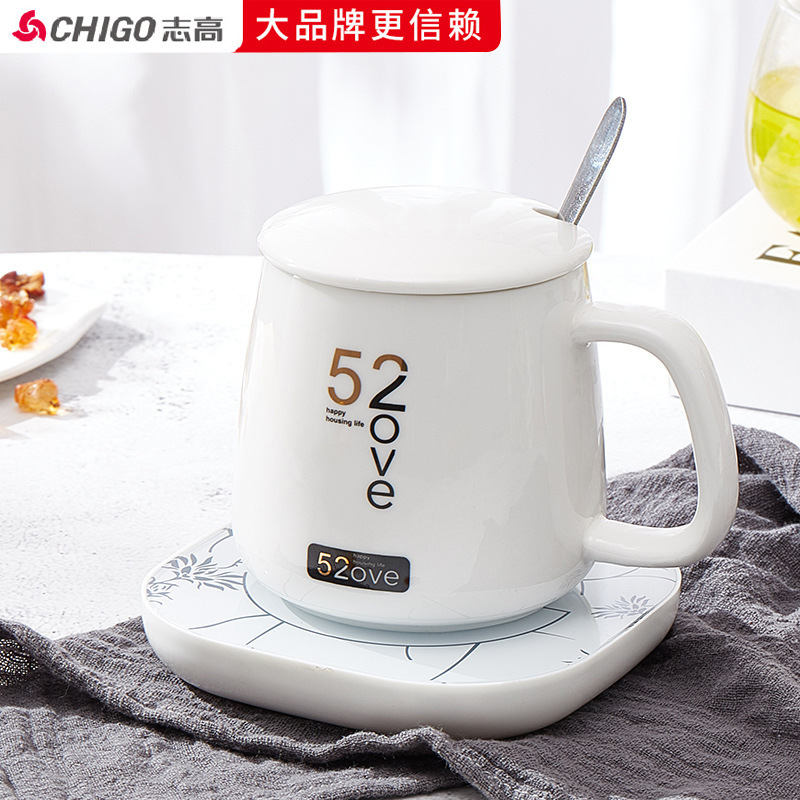 日式复古风玻璃杯垫多功能家用情侣保温杯暖暖杯加热杯奶杯神器