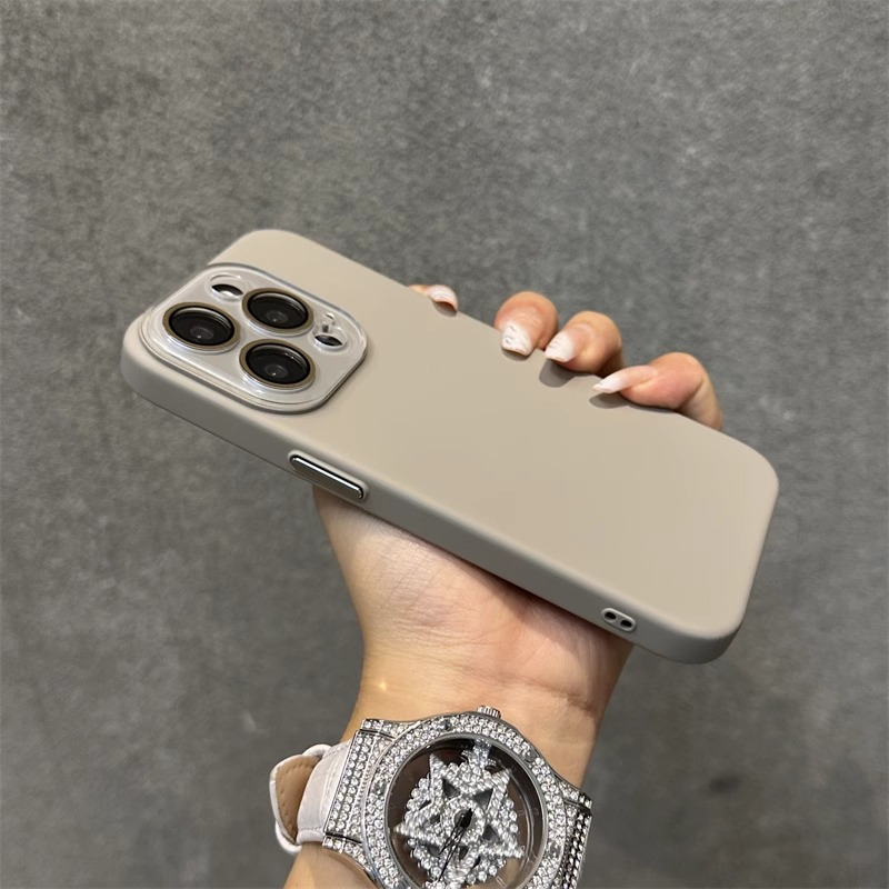 新款钛灰色苹果15promax手机壳带镜头膜iPhone14/13/12肤感磨砂硬