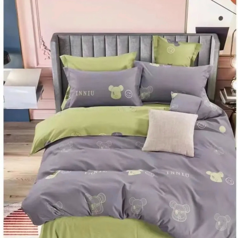 ［暴力熊］ 灰色1.4米×2.3米加密云锦亲肤绒纱布加工床单