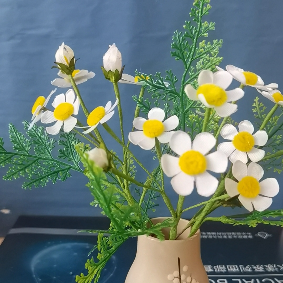 假花，手工制作材料，四厘米缎带，扭扭棒花心
