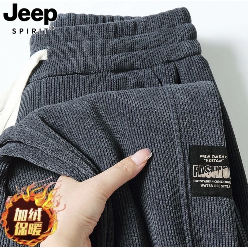 JEEP/吉普裤子男加绒加厚灯芯绒卫裤防烫脏磨脏工地休闲劳保裤