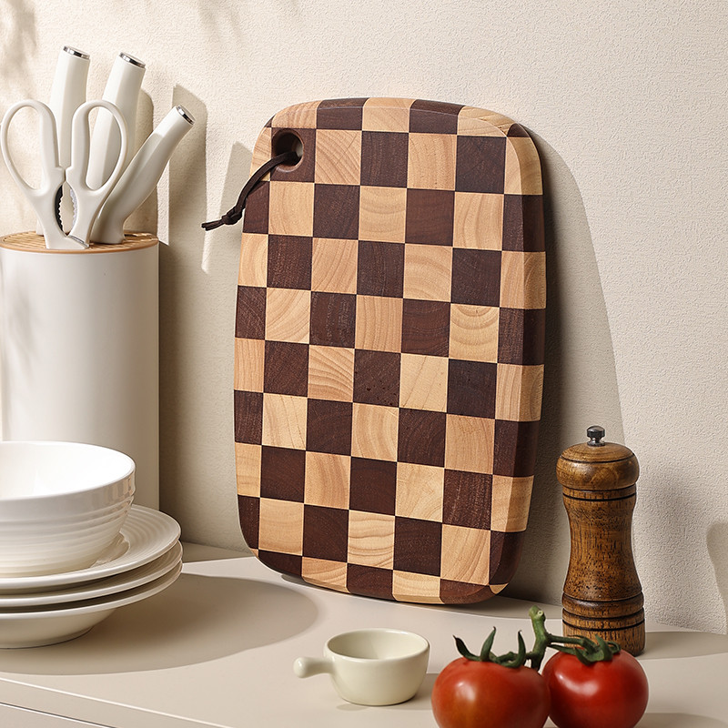 【小扬哥甄选】新款泰国相思木家用案板菜板棋盘格切菜板儿童辅食