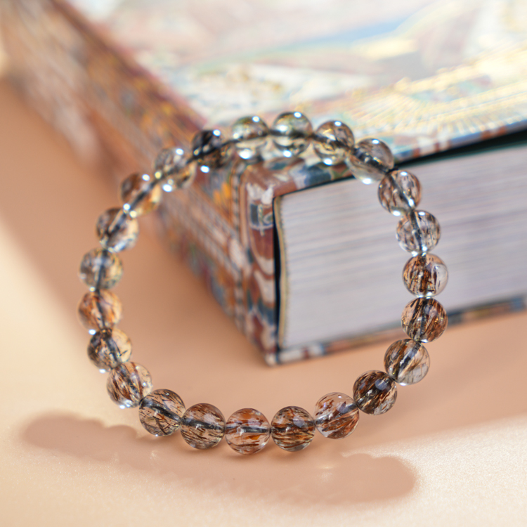 【锦鲤发发达】卡11-13mm天然黑金超七手串（多样性发一条）