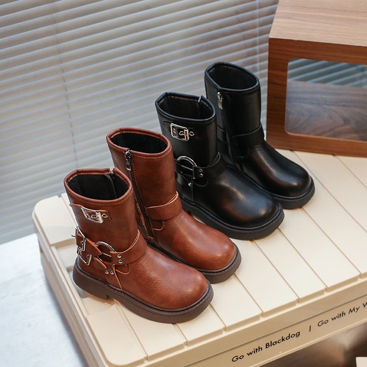 回力瑞儿童马丁靴2023春秋季新款英伦风时尚公主中大童中筒靴女童