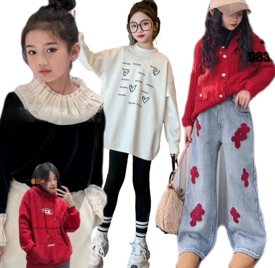 儿童冬款加绒加厚中大童百搭卫衣外套保暖时尚童装橘子家童装