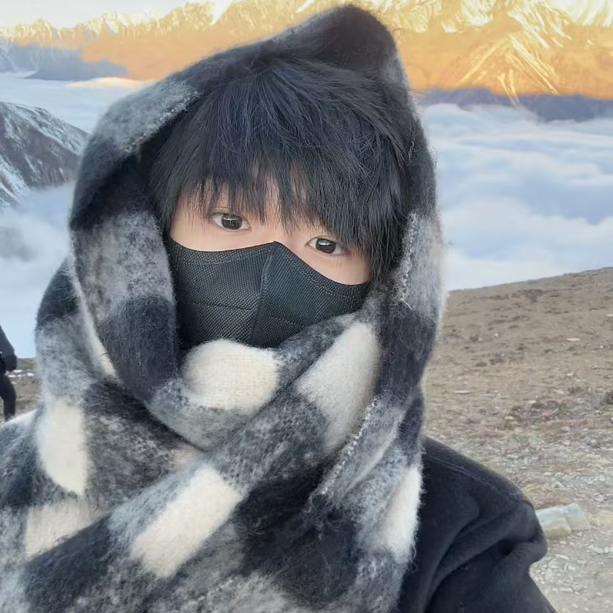 Honey Puppy【潜水狗狗】百搭黑米格围巾氛围感保暖围脖学生男女