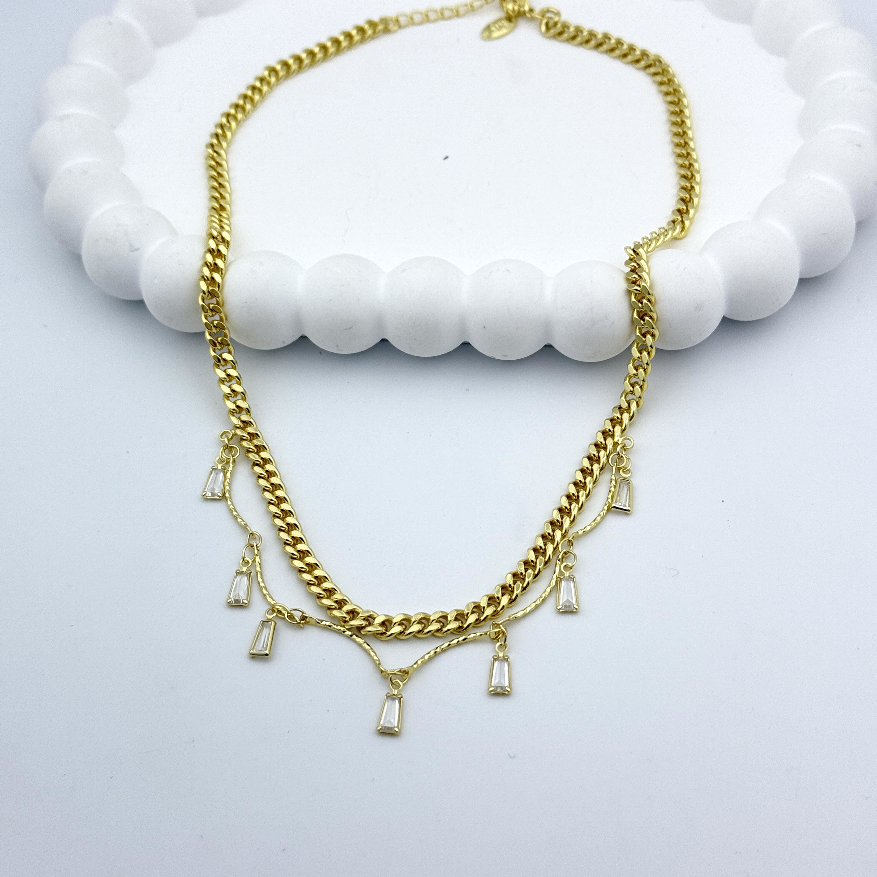 铜合金合成锆石项链 N1140项链