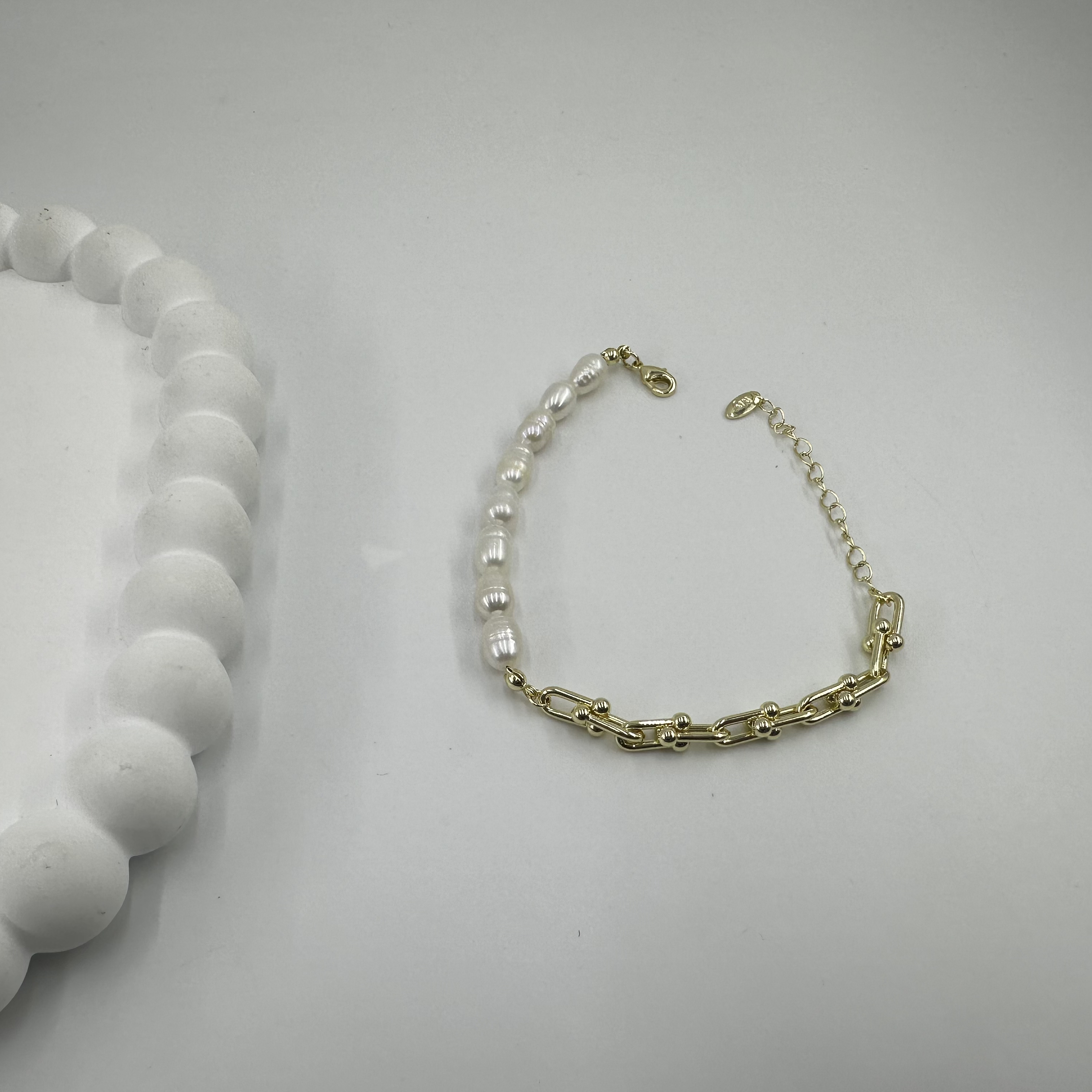 铜合金合成锆石手链 14K铜合金拼接手链-B0889