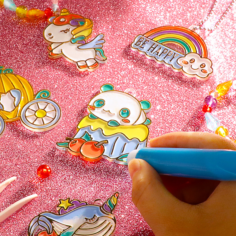 新疆包邮儿童免烤胶画手工diy画画益智玩具6-12岁小女孩女生生日