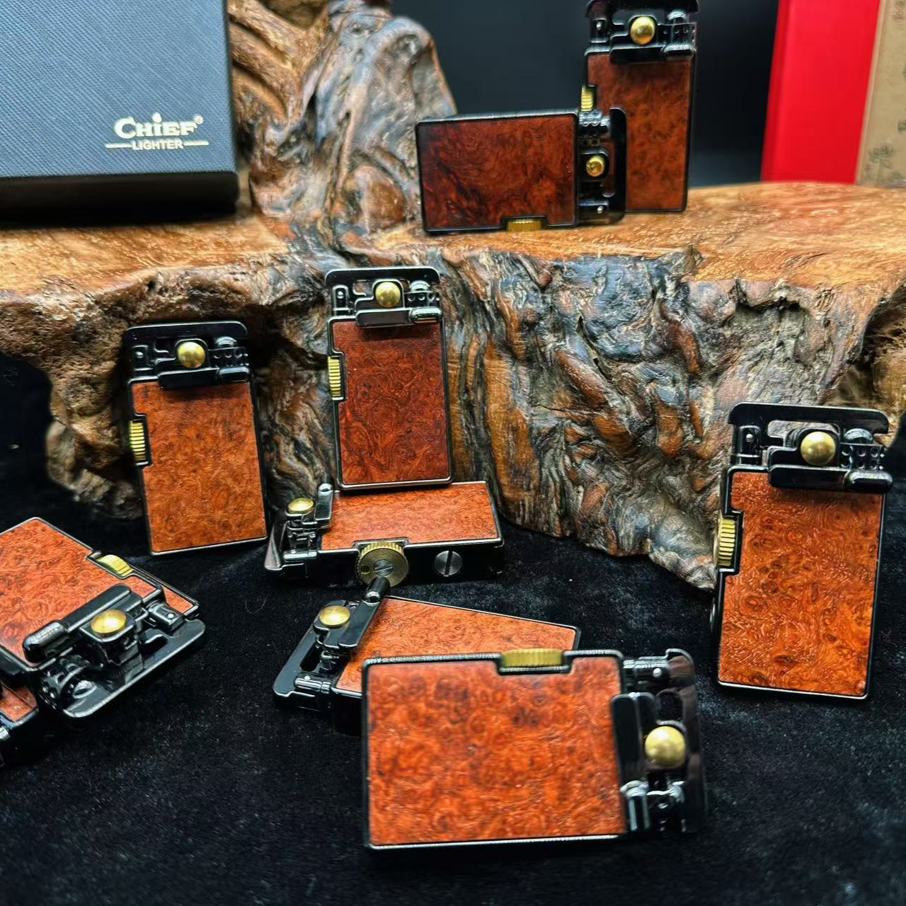 缅甸花犁留疤摇臂香味超浓首领718锌合金摇臂煤油透明创意打火机