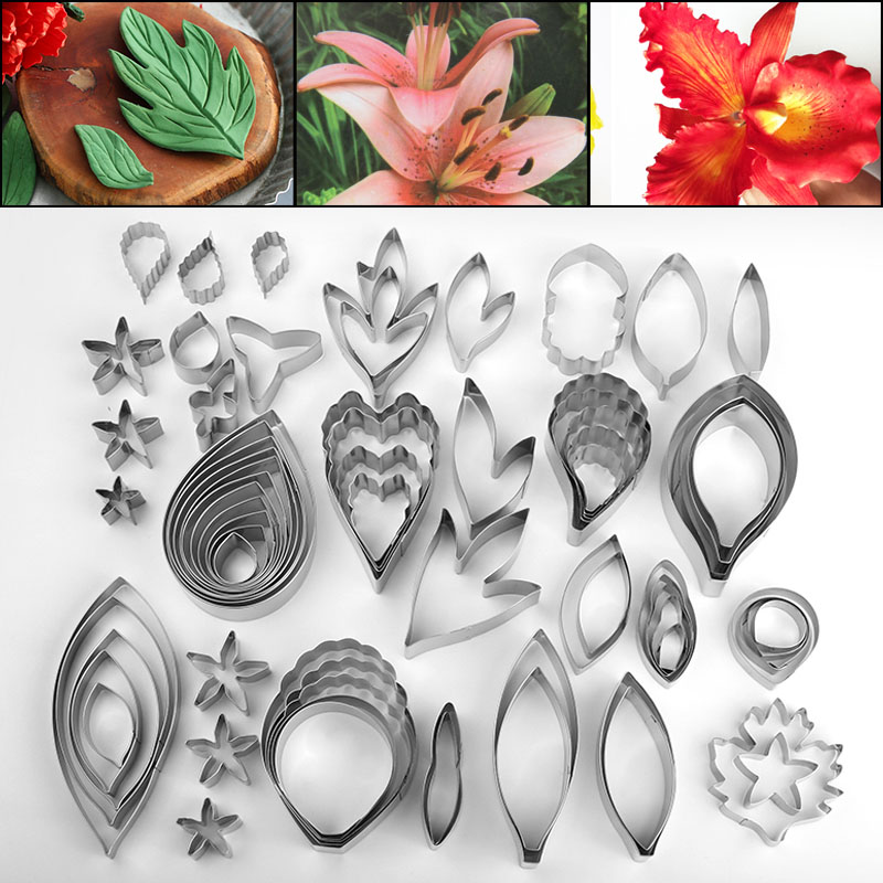 不锈钢花瓣花朵切模翻糖牡丹花家用套装水滴翻糖切模蛋糕烘焙家用