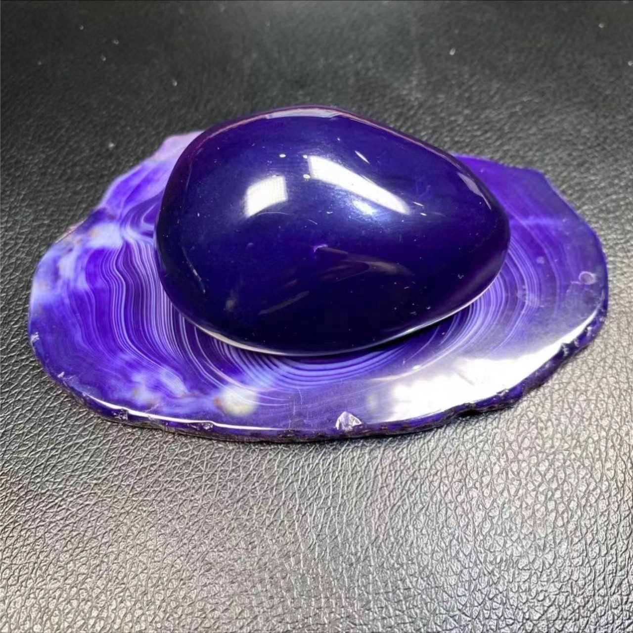 仅供观赏展示-原石老料紫玛瑙手串