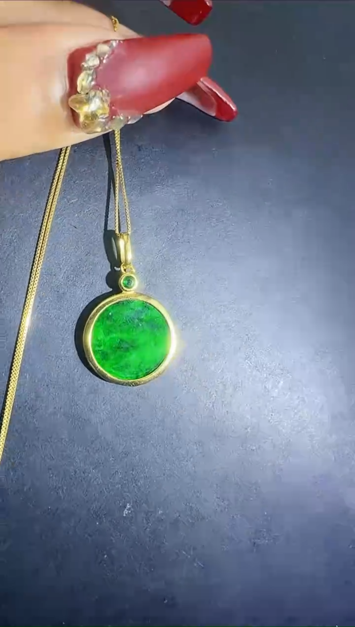 【闪购商品】翡翠吊坠银S925镶嵌吊坠