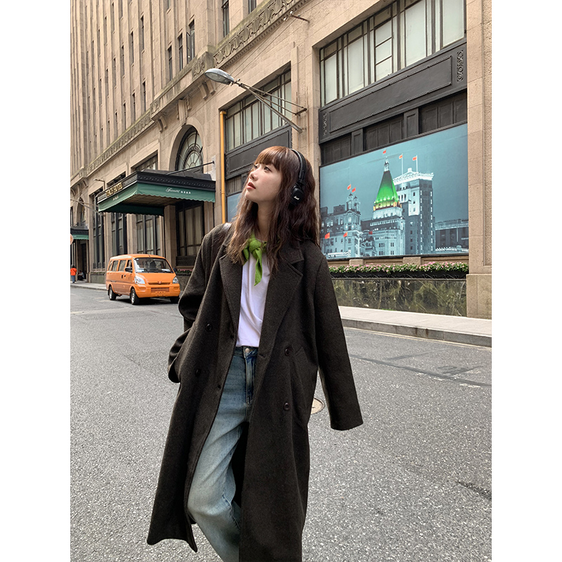 银河汽水 “鎏金岁月”气场全开韩系毛呢大衣女2302568Y