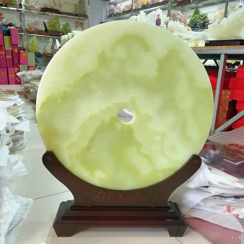 （60cm天然玉石平安扣）家居摆件装饰品客厅办公室玄关乔迁高档礼品