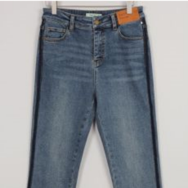 朵以2024冬季新款牛仔裤九分裤卷边加厚磨毛直筒裤子38DD211069