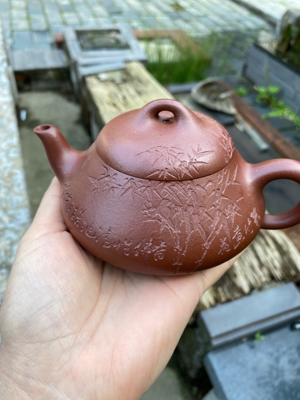 宜兴紫砂壶，原矿紫泥40目半手工制作汉堂石瓢