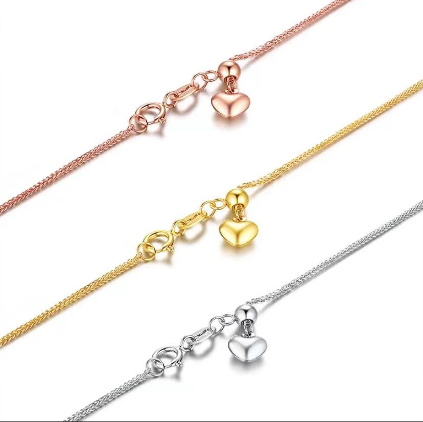 【心型肖邦项链】18K金/AU750/全抽拉/黄白玫瑰金时尚链多样发其一