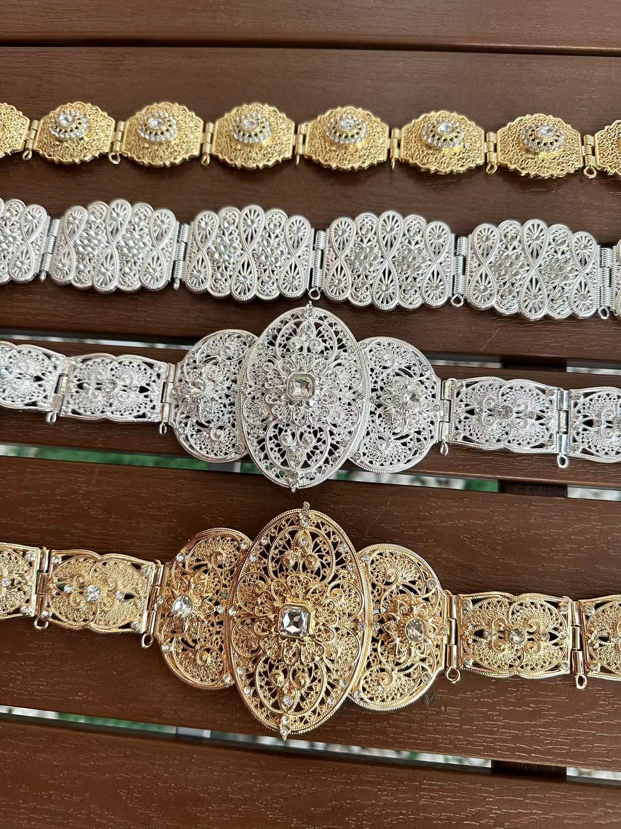 民族风合金腰带腰链搭配蒙古袍腰带(长度1·1米可调节）