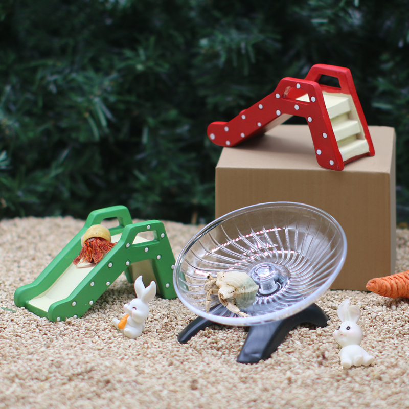 寄居蟹玩具～迷你跑轮超静音装饰卡通滑梯跑盘爬梯运动攀爬造景