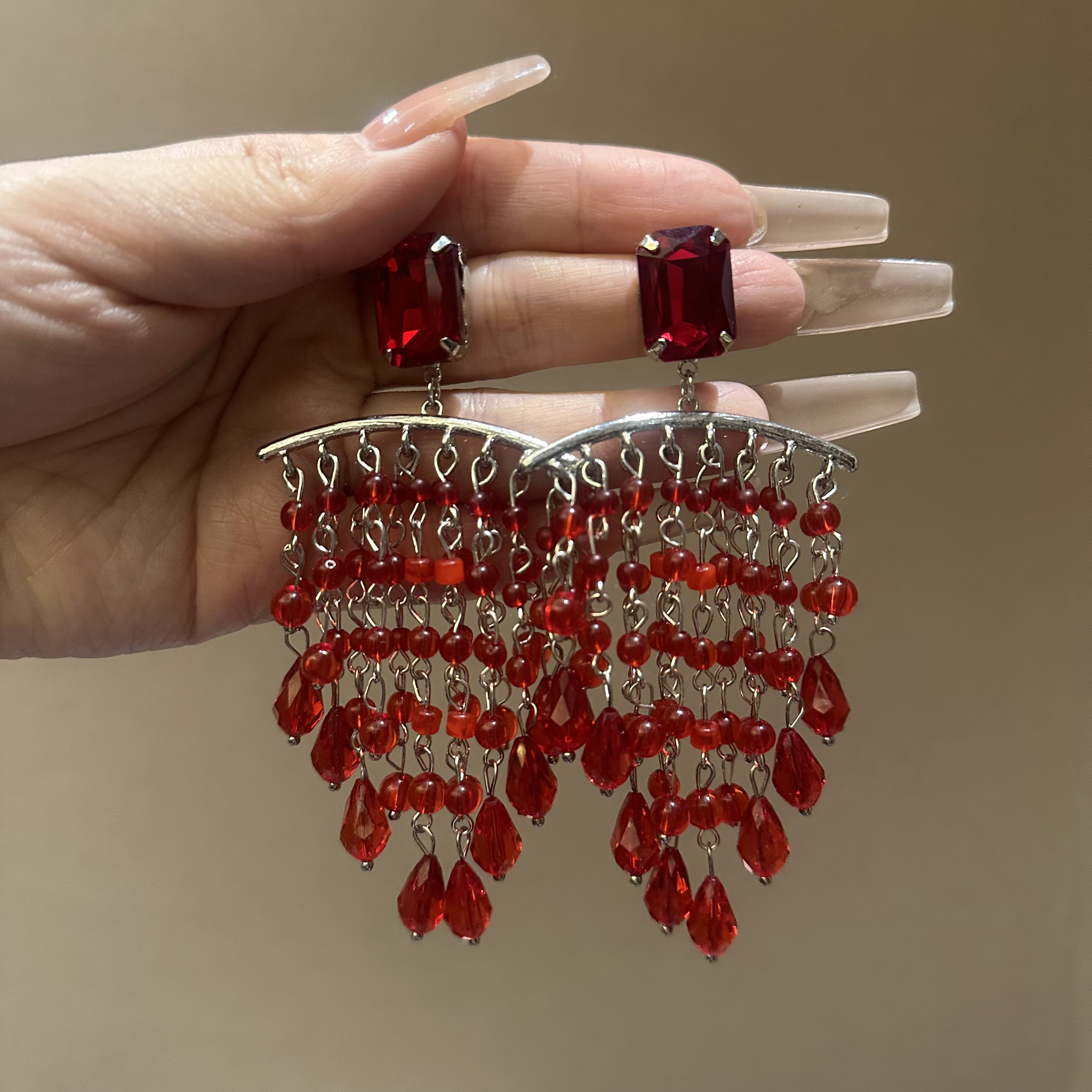 铜合金合成锆石耳饰 25553耳环