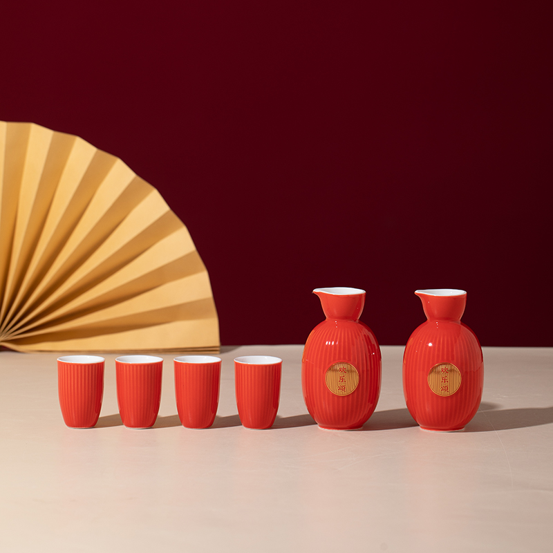 景德镇陶瓷酒瓶分酒器酒杯创意中式家用定制伴手礼礼盒装