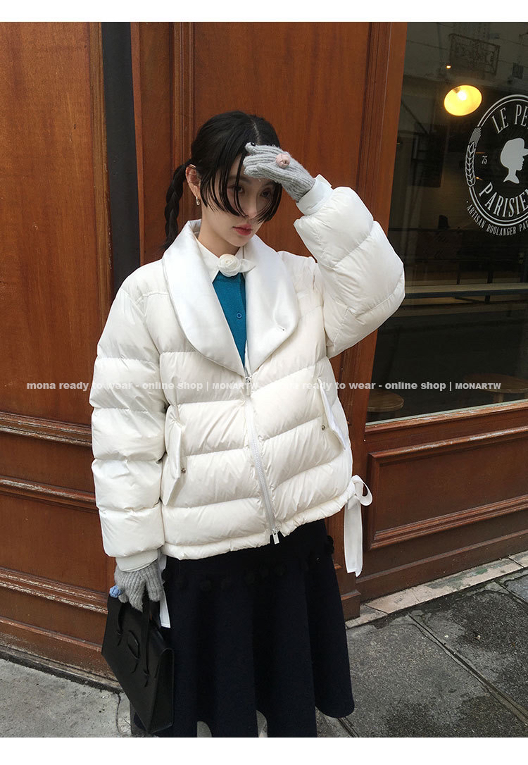 MONA 90白鸭 设计感小众黑白经典短款外套女小个子 冬季新款