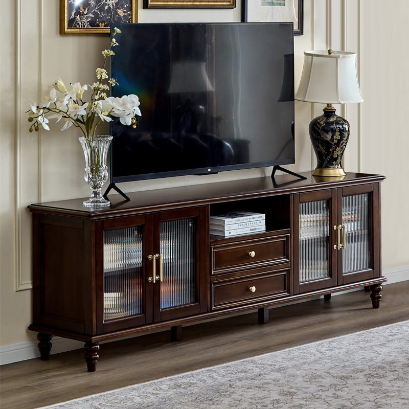 美式全实木电视柜茶几组合法式复古客厅主卧室高款电视机柜1.6米