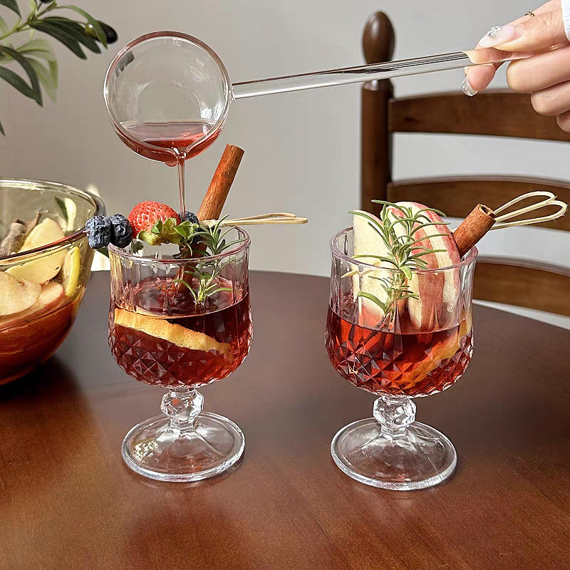 【九块九6只装大号】ins风透明钻石白酒杯红酒杯高脚杯鸡尾酒玻璃杯