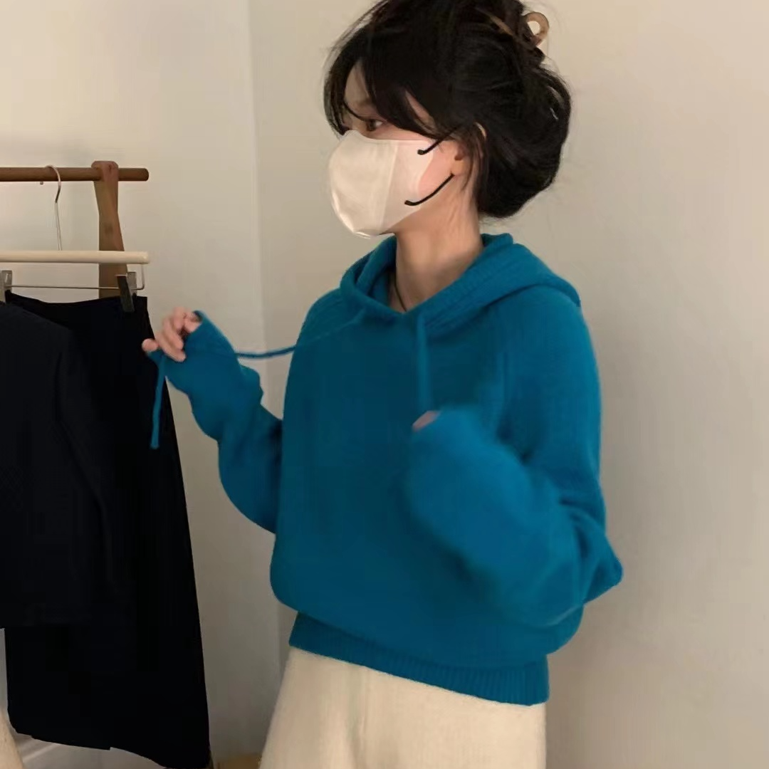 【酸甜】100%绵羊毛经典百搭叠穿大衣针织套头帽衫毛衣显白治愈色