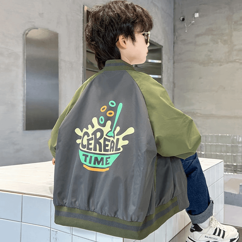 【秋款外套】男童夹克衫春装2024新款童装春秋款韩版洋气外套棒球服